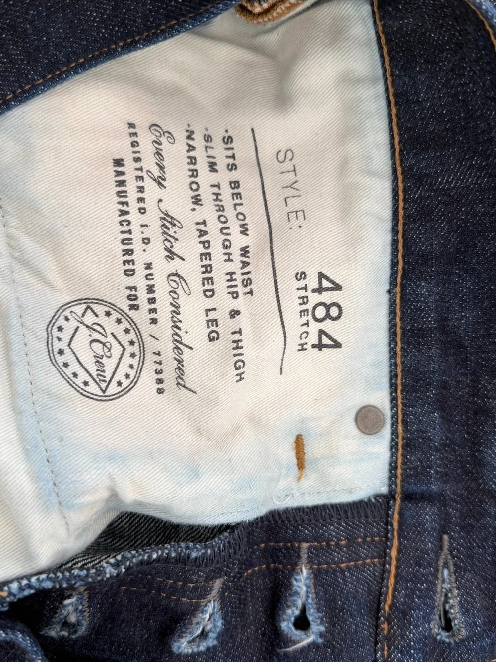 J. Crew Men’s Slim Jeans - Dark Indigo Blue